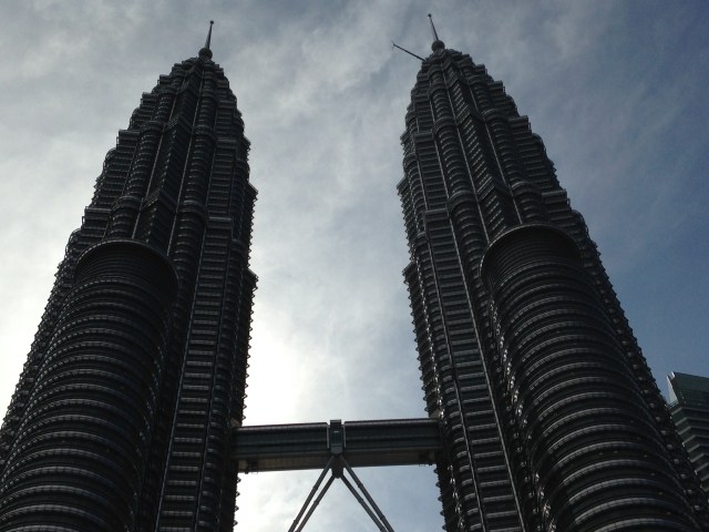 Petronas Twin towers with sky bridge connect them halfway